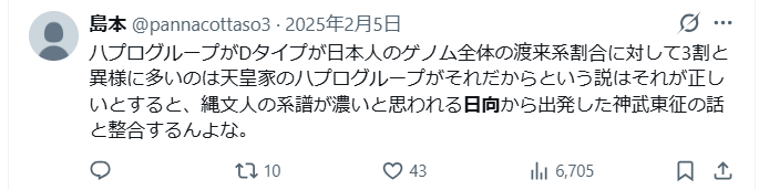 天皇のY染色体ハプログループは縄文人のD1a2a(D-Z1500)系統であるのか? スクリーンショット 2026 07 21 131450